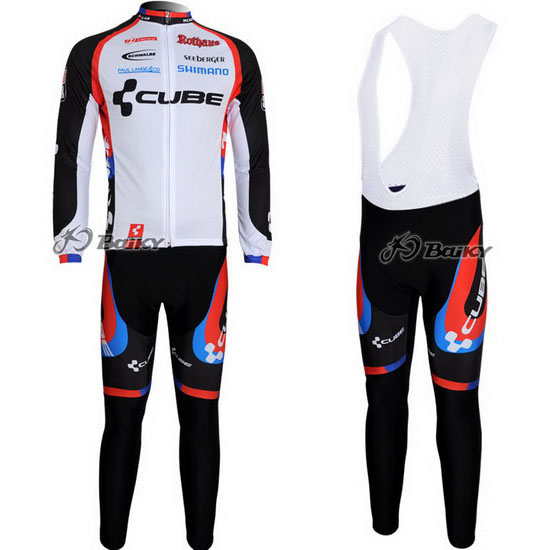 2011 Maillot Cube Tirantes Mangas Largas Negro Y Blanco